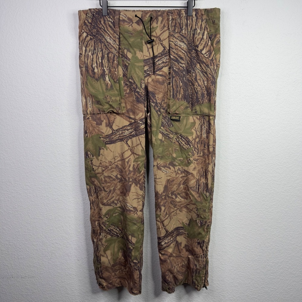 Vintage 10x Gore-Tex Realtree Camo Hunting Pants‎ Mens M USA Waterproof Gorpcore